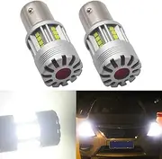 Eseastar 7443 W21/5W T20 LED Bulbs White 6000K 25W Strong Canbus with Cooling Fan 5000LM Extremely Bright Car DRL Backup Reverse Tail Brake Light, 2 Pack