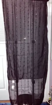 NWT 72" X 20" BLACK Scarf A.W. Items Polyester FEELS LIKE SILK 100'S SEQUINS
