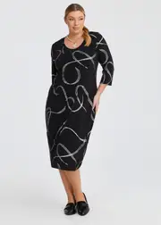 [TS] Taking Shape Foil Atlas Dress Size 10 in Print - Plus Size Women's Clothing Print