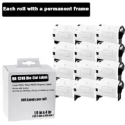 12Rolls 4"×2" Large Paper Multi-purpose Labels 600P/R DK-1240 for Brother QL-500