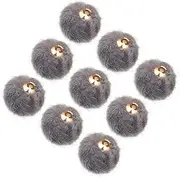 [Tofficu] DIY Earrings Pompon Pendant Coffee Plush Ball Accessories for Jewelry Making Lightweight Hairball Dangler Eye Catching Earring Craft Supplies