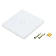 Touch Light Switch 1 Gang 1 Way Tempered Glass Panel White with LED Backlight