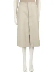 Grey Faux Leather Skirt