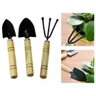 Premium Wooden Handle Iron Shovel Rake Spade Gardening Kit for Potted Plants