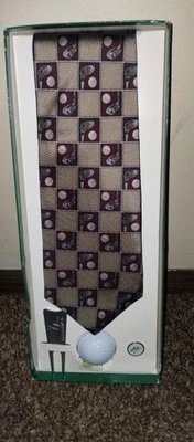 pebble beach golf neck tie brown