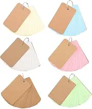 VILLFUL 6 Pack Blank Ring Notepads Small Note Pad for Index Cards Flashcards for Studying Portable Memo Cards Made from Safe Paperboard Material