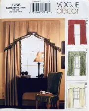 Vogue Sewing Pattern 7756 | Home Decor - Curtains & Valance - Window Treatments