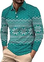 Men Shirts Compression Autumn Casual Long Sleeve Buttoned Lapel Christmas Printed Long Sleeve T Shirt Tops Outdoor Warm Slipper