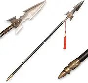ACTASITEMS Cosplay Prop：Built Warrior Spear Traditional Chinese Weapon Metal 55.4 inches