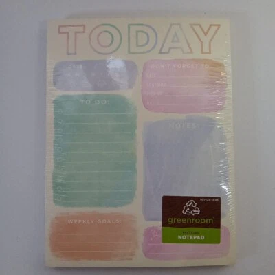 New Greenroom To Do List Notepad Multiple List Sections 6x8 in 90 Sheets Pad