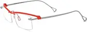 FONEX Pure Titanium Glasses Frame Men Semi Rimless Square Eyeglasses Eyewear DTX416