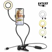 Selfie Ring Light with Phone Holder and Lazy Bracket - Perfect for Live Streaming and Broadcasts