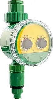 Automatic Watering Timer for Garden, Balcony, Greenhouse and Outdoor Plants with Weekly and Daily Programmes (Dual Dial)