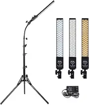 24w Bi-Color 3200-5500k 140 LED Beads Dimmable Lash Light Photography Light Kit Artist with Soft Tube for Facials, Nail Art, Craft, Eyebrow, Tatoo