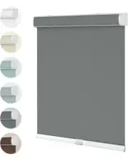100% Blackout Cordless Waterproof Window Blinds Roller Shades Gray 30-72 Inch