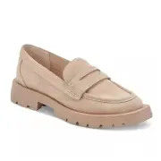 Dolce Vita Women's Elias Lug Sole Tailored Loafer Flats Dune Suede Size 7