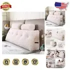 Ergonomic Wedge Headboard Pillow Set with 2 Neck Rolls - Queen Size Luxury