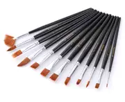 12 pcs/set Watercolor Paint Brushes Set Nylon Hair Painting Brush Variety Style Short Rod Oil Acrylic Drawing Pens Art Supplies