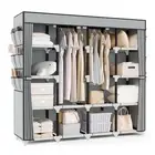 Portable Closet, 69 Inch Wide Wardrobe Closet for Hanging Clothes, 19mm Metal...