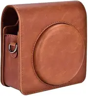 Instant Camera Bag Protective PU Leather Case with Shoulder Strap for Fujifilm Instax SQ6(Brown)