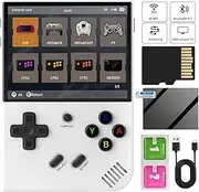 RG35XX Plus Retro Handheld Game Console, Support HDMI TV Output 5G WiFi Bluetooth 4.2, 3.5 Inch IPS Screen Linux System Built-in 64G TF Card 5515 Games (RG35XX Plus-White)