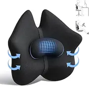A-Pce Lumbar Support Cushion - Ergonomic Memory Foam Back Support Cushion for Office Chair & Car Seat - Adjustable Lumbar Pillow for Improved Posture & Pain Relief