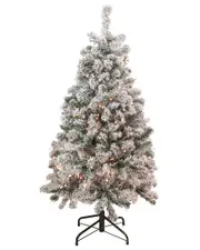 Northlight 4.5ft Pre-Lit Flocked Madison Pine Artificial Christmas Tree