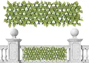 [Gupcaqosjw] Expandable Privacy Fence, Ivy Fence Privacy Screen, Retractable Artificial Hedge for Garden, Wall Decoration, Green Fence Privacy Screen, Artificial Fence Panels with Flowers for Balcony