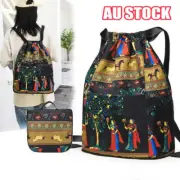 Waterproof Foldable String Drawstring Bag Pack Gym Tote School Sport Backpack AU