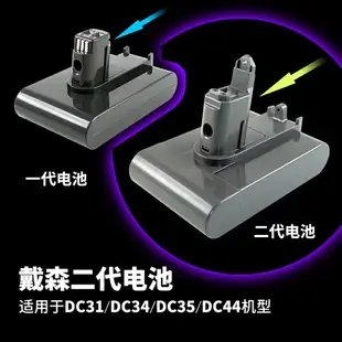 適用dyson戴森吸塵器電池配件DC34 35 44 45 56 57 鋰電池1代2代