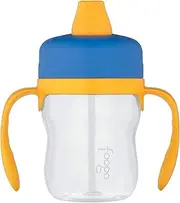 Foogo 235ml BPA Free Soft Spout Tritan Plastic Sippy Cup with Handles - Blue
