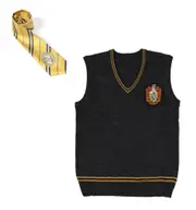 Kids Hufflepuff Vest & Tie Harry Potter Costume Hogwarts Cosplay Book Week Dress Up