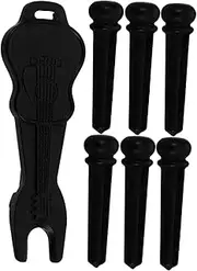 Generic 1set Acoustic Guitar Bridge Pins with Slotted Ends Pin Puller Tool for Folk Guitars Guitar Parts and Accessories Maintenance and Repair