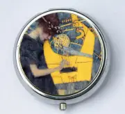 Klimt Music PiLL case pillbox pill box holder Art Nouveau fine art painting
