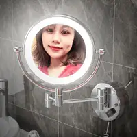 在飛比找ETMall東森購物網優惠-浴室雙面伸縮補光美容led化妝鏡