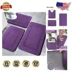 Super Soft 3-Piece Memory Foam Bath Mats Set - Absorbent and Machine Washable