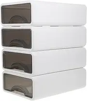 WATIIFUFU 4pcs Cosmetic Storage Organizers Desk Drawer Boxes Sturdy Stackable Organize Your Makeup Style Functionality