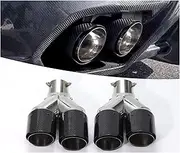 Adjustable Angle Exhaust Tips Carbon Fiber Dual Outlet For Car Accessories Muffler tip Nozzles Modification Accessory(Right outlet 89mm)