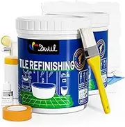 DWIL Tub Paint, Tub and Tile Refinishing Kit with Tools, White Bathtub Paint Water Based &Low Odor, Easy to Use for Sink Bathroom Shower, Semi-Gloss White 2pack/100sq.ft