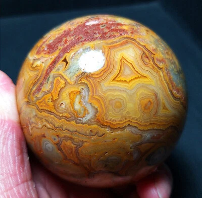 TOP 421G 68mm Natural Polished Banded Agate Crystal Sphere Ball Healing YWD189