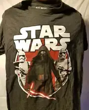 STAR WARS Kylo Ren & Storm Troopers Dark Gray Adult T-Shirt NEW w/ tags Small