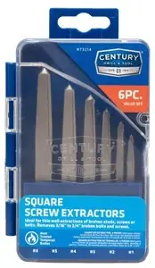 Century Drill & Tool 73214 6 Piece Square Flute Screw Extractor Set