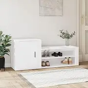 Shoe Cabinet Black 130x35x54 cm Engineered Wood,Shoe Storage Organiser,Cupboard Storage Footwear Stand Rack,Home Hallway Furniture(White)