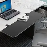 awagas Ergonomics Desk Extender Tray, 65cm x 25cm Keyboard Tray, Punch-Free Clamp on Desk Extension Shelf, Computer Elbow Arm Support for Home Office (Black)