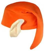 Cleveland Football Mascot Orange Elf Hat With Ears Cap Gnome Dwarf Costume