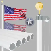 Durable 25FT Flag Pole Kit with 80 MPH Wind Resistance - Perfect for Gardens
