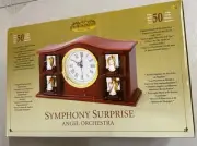 Gold Label Mr Christmas Symphony Surprise Angel Orchestra Wood Clock NEW