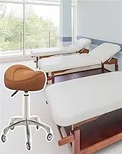 Saddle Chair Massage Saddle Rolling Swivel Chair, Adjustable Height Ergonomic Office Stool, Nail-Tech/Hair Stylist with Smooth Gliding Casters