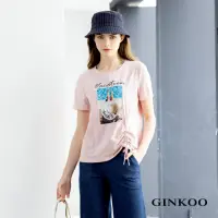 在飛比找momo購物網優惠-【GINKOO 俊克】vacation夏季圖案上衣