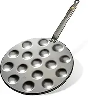 De Buyer Mineral B Carbon Steel Aebleskiver & Poffertjes Pan - 10.5” Outer Diameter - Ideal for Mini Pancakes - PFAS, PFOA & PFOS Free - Made in France